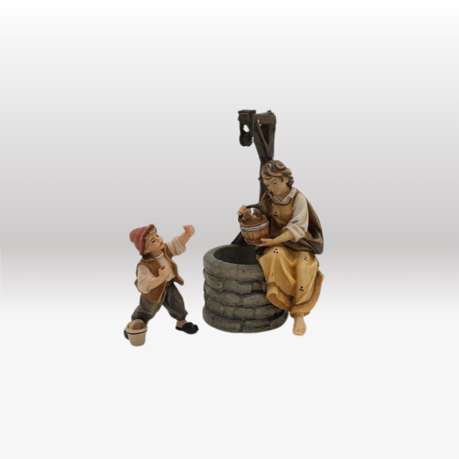 Hirtin mit Bub am Brunnen (3 Figuren) von Kostner-1