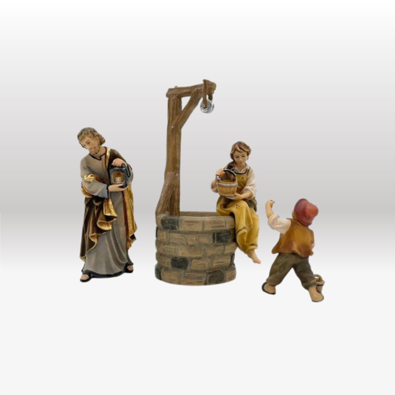 Hirtin mit Bub am Brunnen (3 Figuren) von Kostner-2