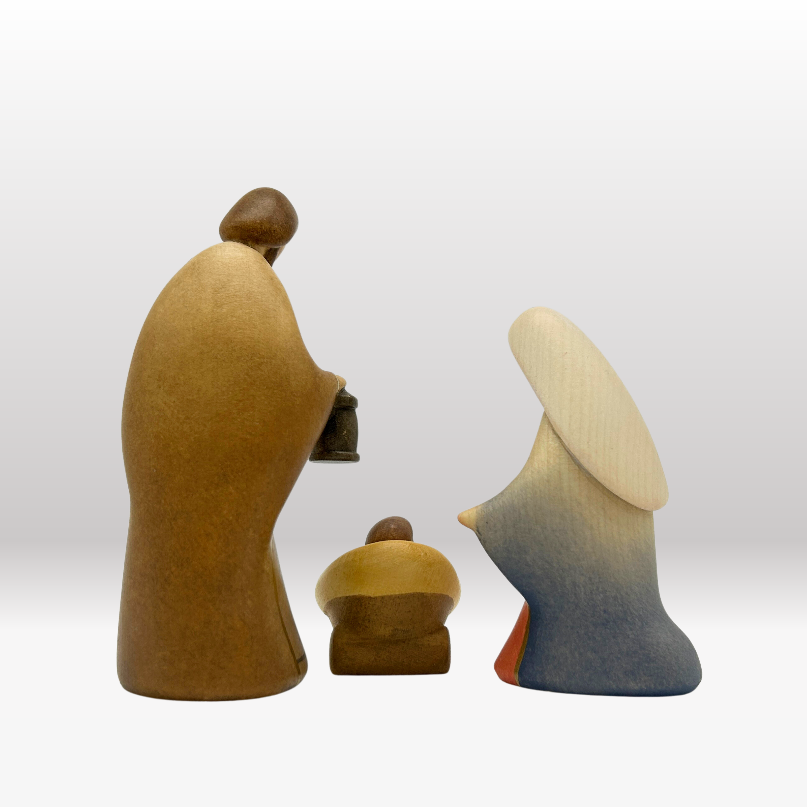 Heilige Familie 3er Set mit Stall "Heimatliebe" groß von Leonardo bemalt