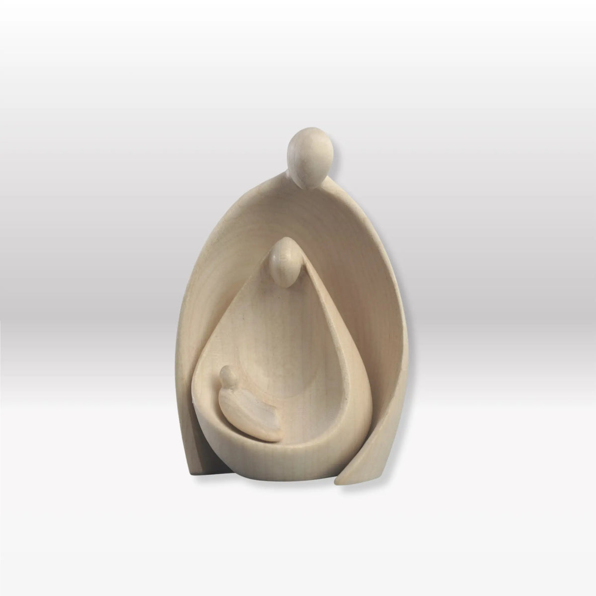 Holy Family set of 2 with family house „Akantus Design“ black - Ambiente Design natural wood