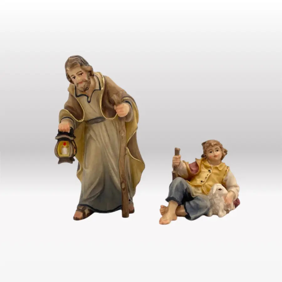 Shepherd boy lying nativity figure from Heimatkrippe I Akantus