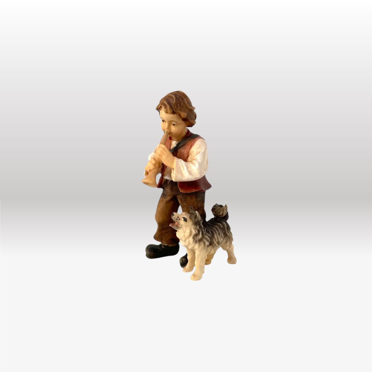 Bub mit Trompete und Hund von Kostner-2