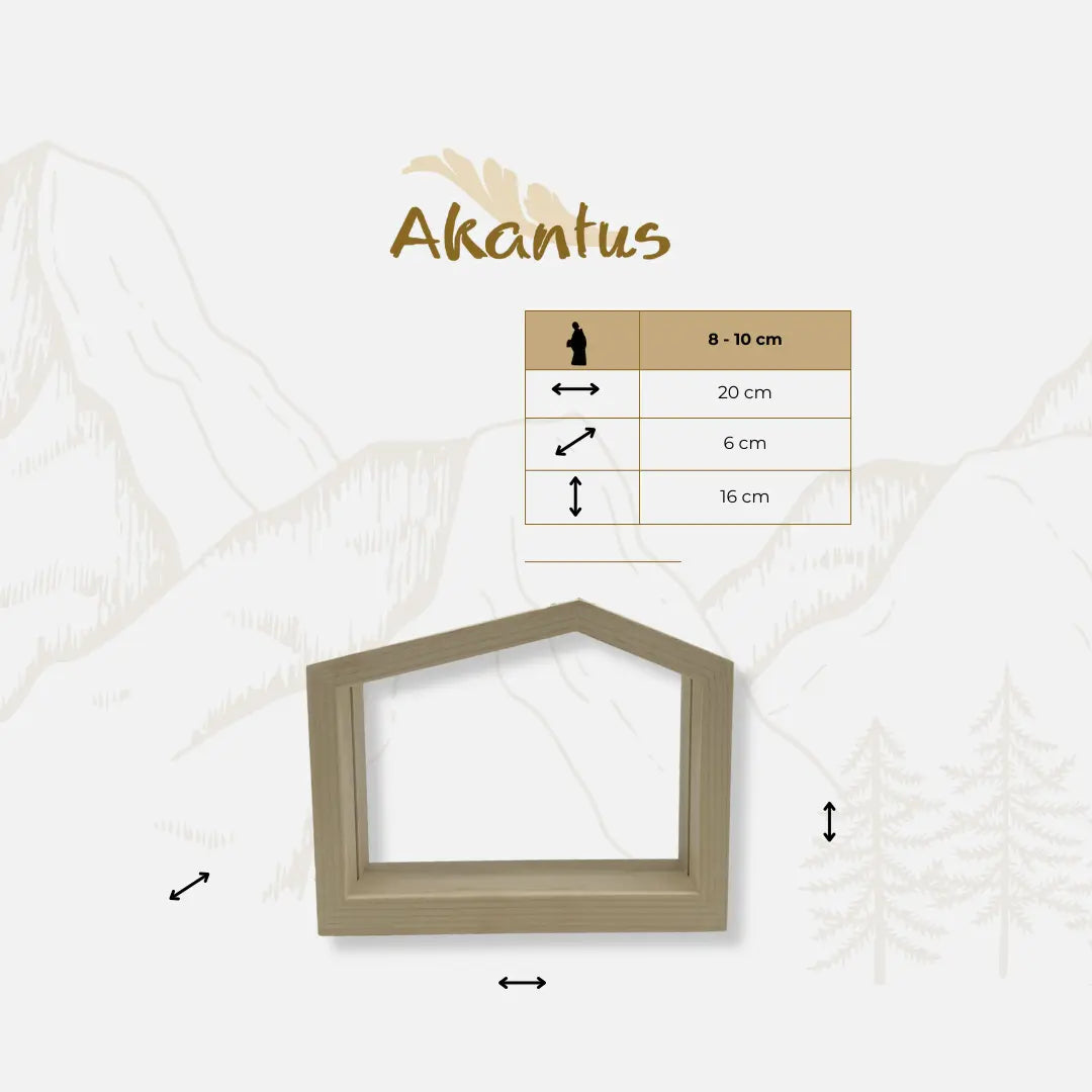 Grössentabelle  Familienhaus "Akantus Design" Fichte natur