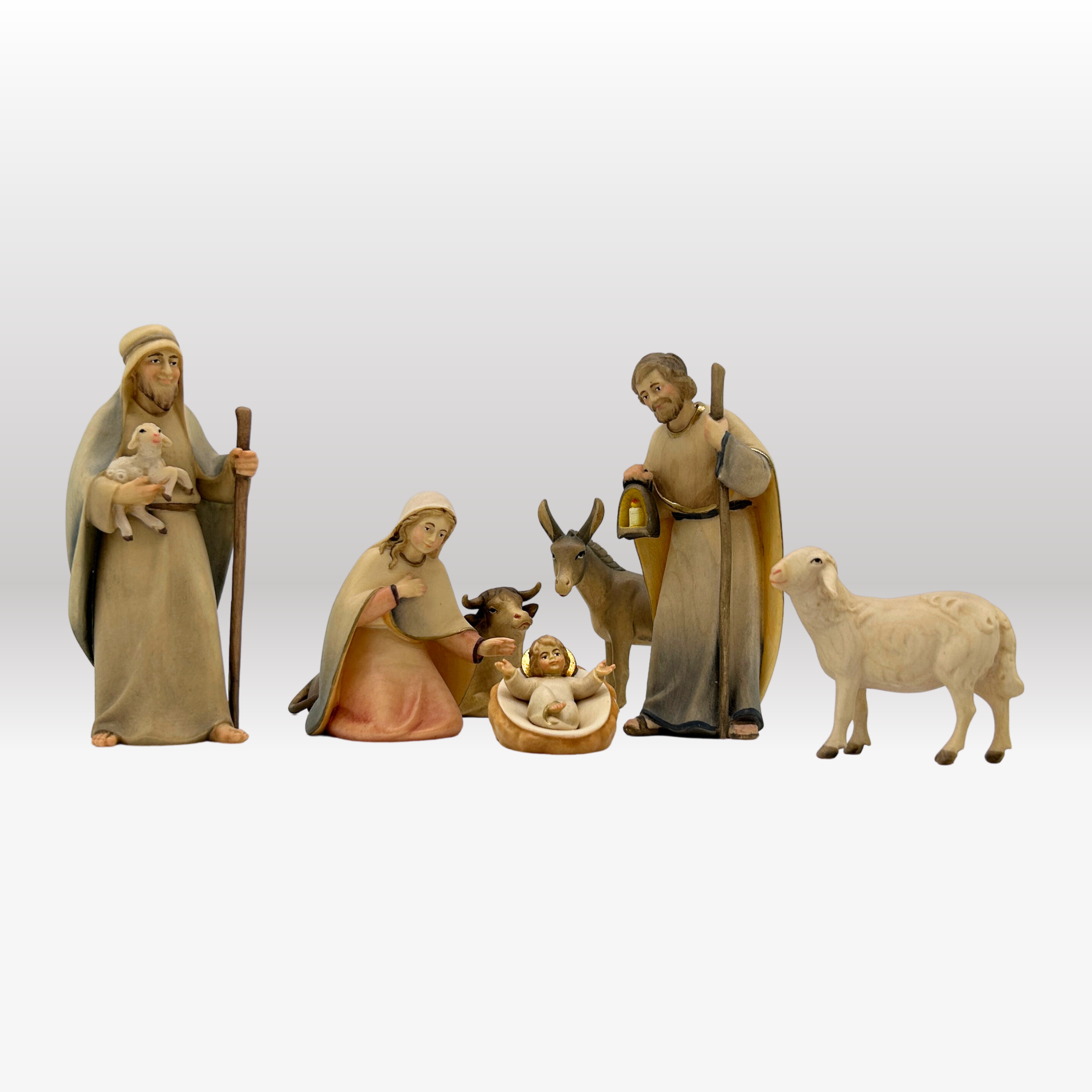 Nativity figures set with stable Holy Night small (7 figures) - Nativity Light
