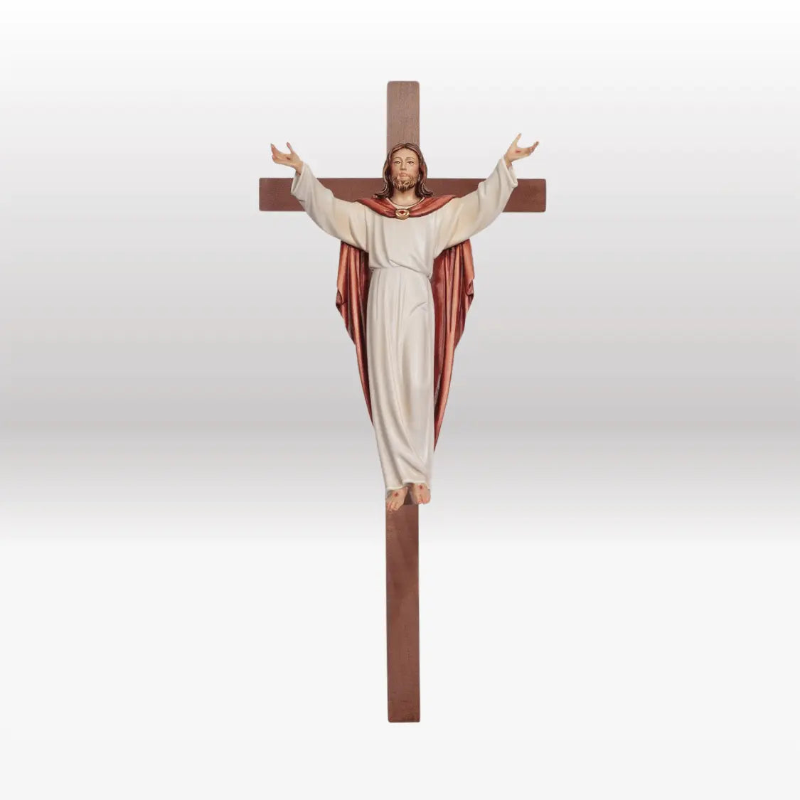 Auferstandener Christus bemalt auf geraden Balken